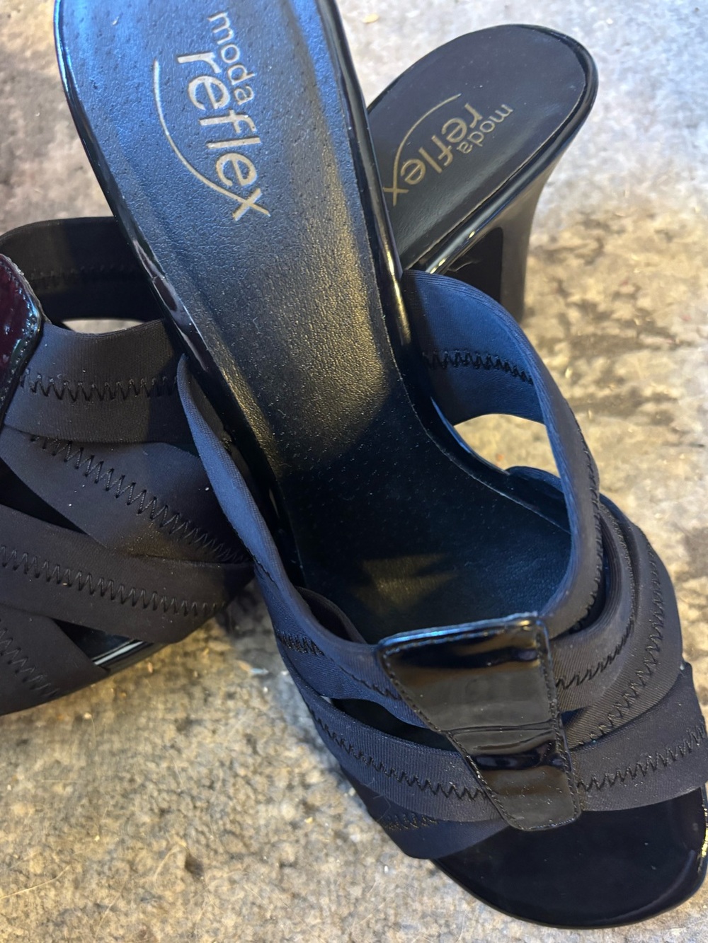 Ashley By 26 International Black Strappy Slip-On Heeled Mules
